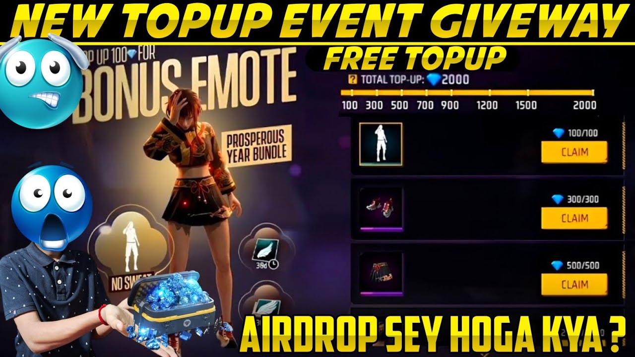 No Sweat Emote Topup Event Free Fire | New Topup Event Airdrop,Weekly Complete | Free Fire New Event