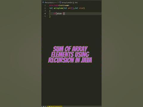 Sum of Array Elements using recursion IN C++ - YouTube
