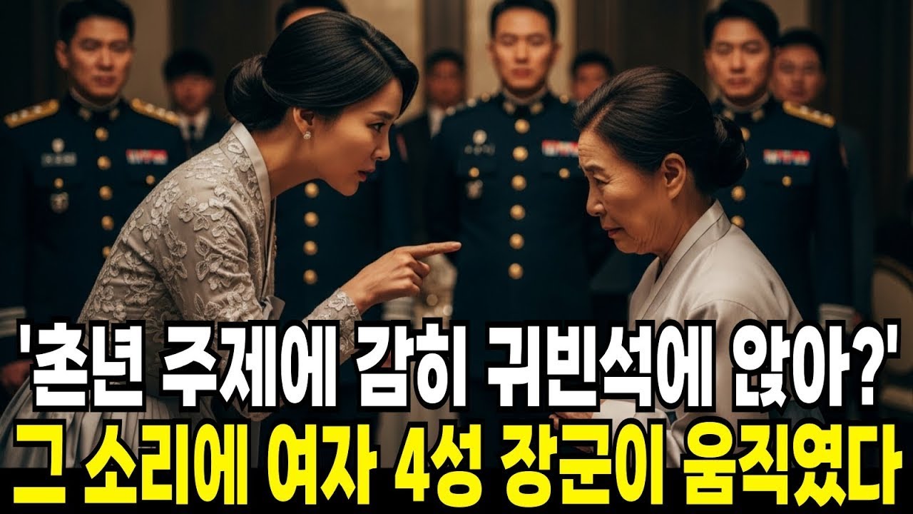촌년 주제에 감히 귀빈석에 앉아   그 소리에 여자 4성 장군이 자리에서 움직였다