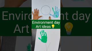 Environment day / earth day poster art ideas for pre school toddlers with handprint