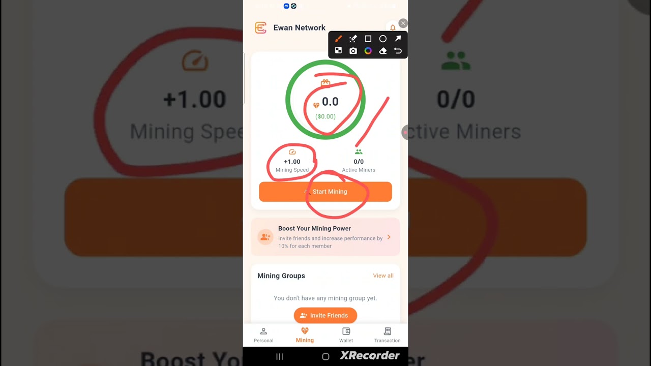 New app ewan network free mining crypto currency coin referral bonus code babushorkar802