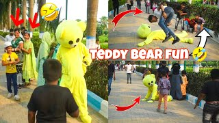 teddy bear fun on public 🤣 #teddyprank #fun #funnyvideo #comedyvideo #viralvideo