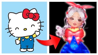 Dressing up as HELLO KITTY & POMPOMPURIN in Royale High!!! Royale High Sanrio Characters Outfits