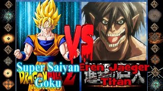 Super Saiyan Goku (Dragonball Z) vs Eren Jaeger Titan (Attack on Titan) - Ultimate Mugen Fight 2017 screenshot 1