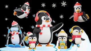 Cute Penguin Adventure Baby Sensory| Fun Animation with Music| Penguin DANCE PARTY