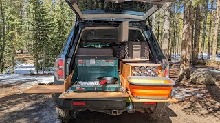 SUV Camper Tour and Simple Camp Meal  Honda Pilot