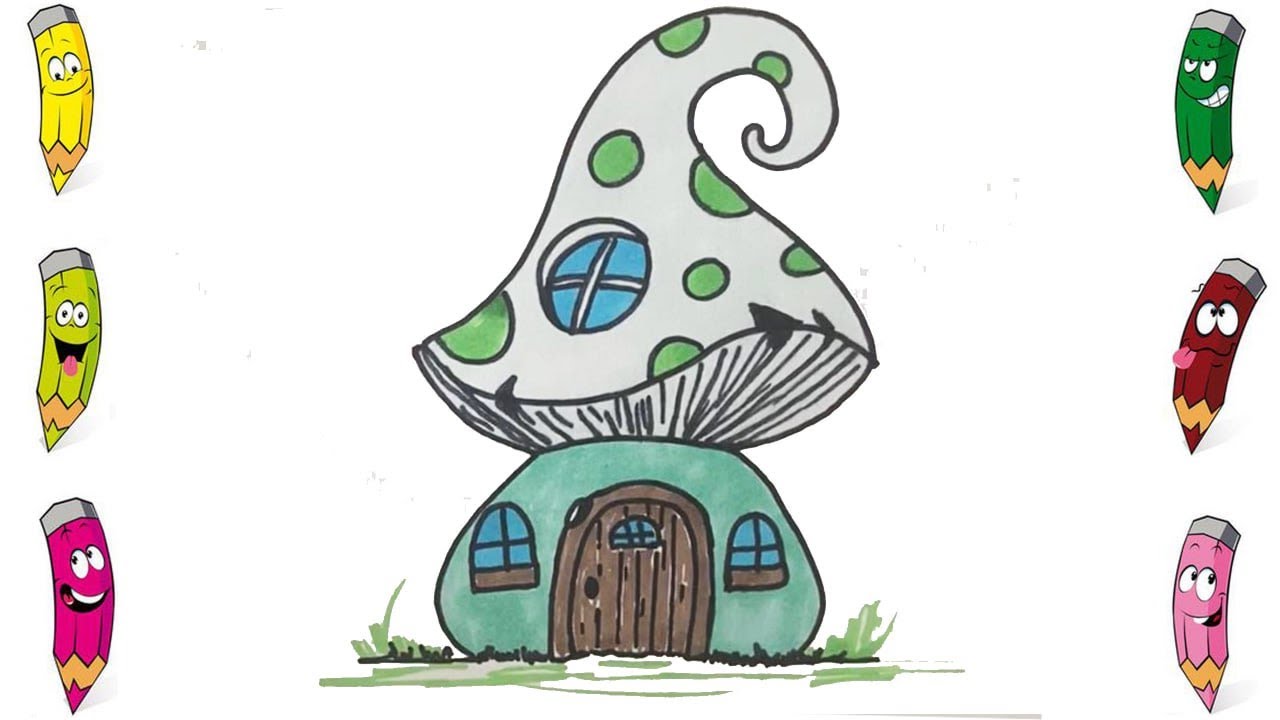 Drawing A Magical Mushroom House! نقاشی کودک/خونه قارچی YouTube