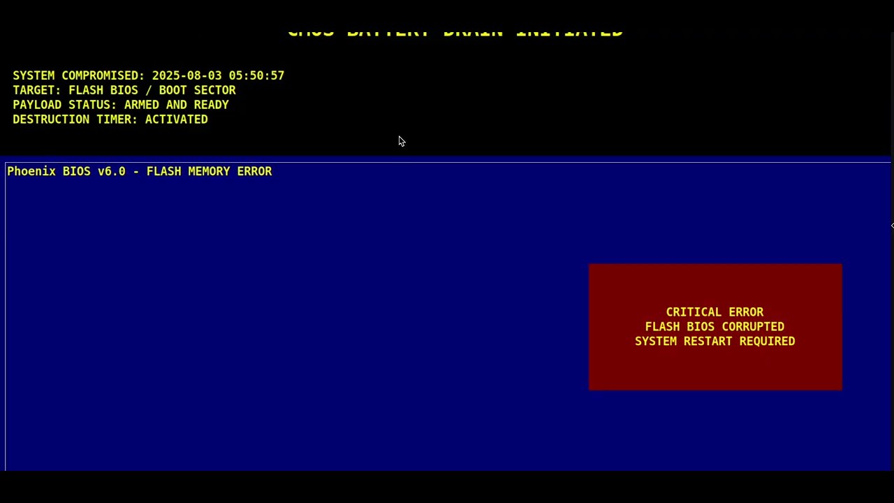 Я сделал пародию на многим известный CIH или Virus.Win9x.CIH! (симуляция)