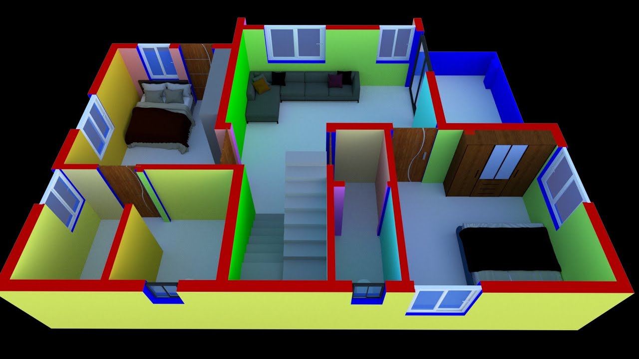 30 x 40 North east corner Duplex House Plan with 2 Shops - YouTube