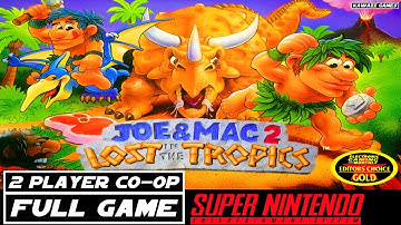 Joe & Mac 2: Lost in the Tropics 2 PLAYER CO-OP [SNES] Gameplay Walkthrough FULL GAME [4K60ᶠᵖˢ🔴]
