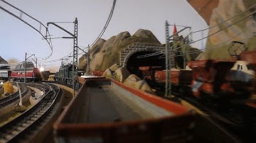 Märklin H0 M-Gleis Nostalgieanlage analog - Kameramitfahrt, cab cam ride through the layout