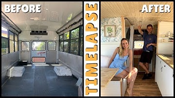 School Bus Build Time Lapse / Start to Finish DIY Build in just 6 minutes!