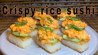 How to make: crispy rice sushi || クリスピーライス寿司の作り方