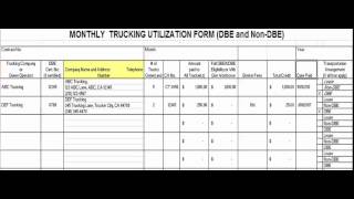 Monthly Trucking Utilization Form