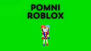 Футаж Pomni из Roblox на зеленом фоне