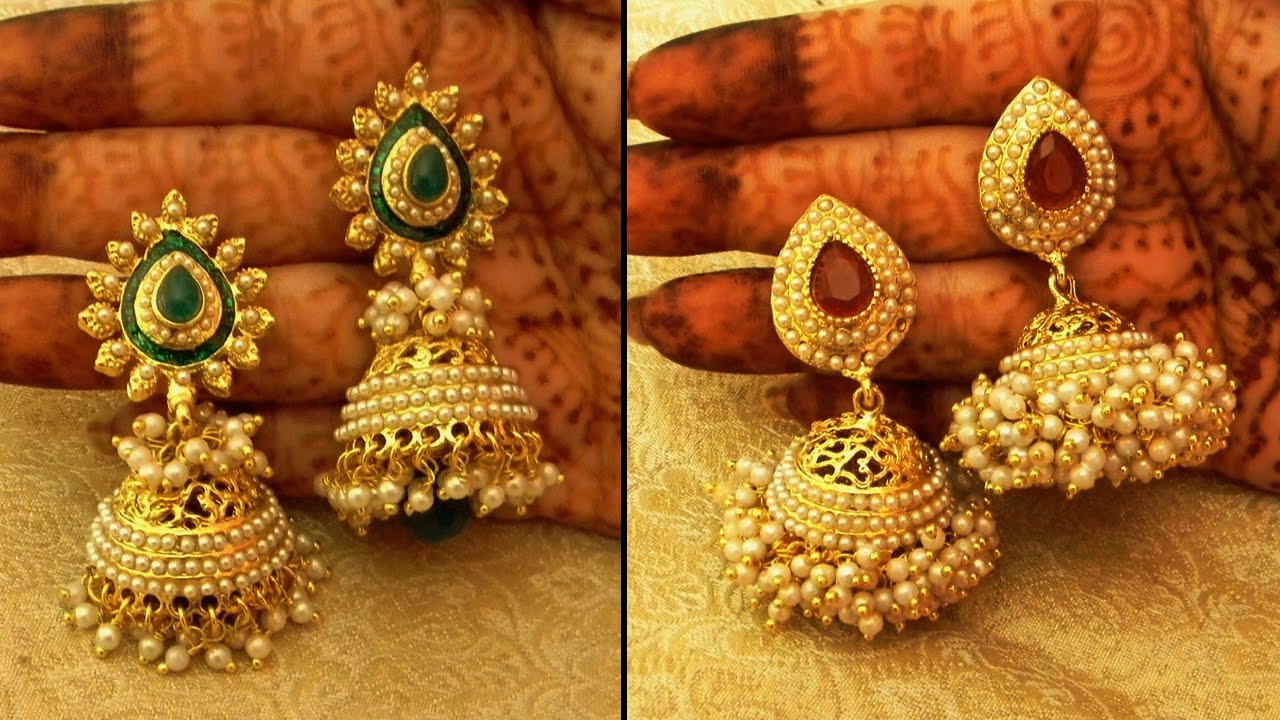 10 Gorgeous Jhumka Earring Designs || १० बेहतरीन झुमका डिजाईन - YouTube