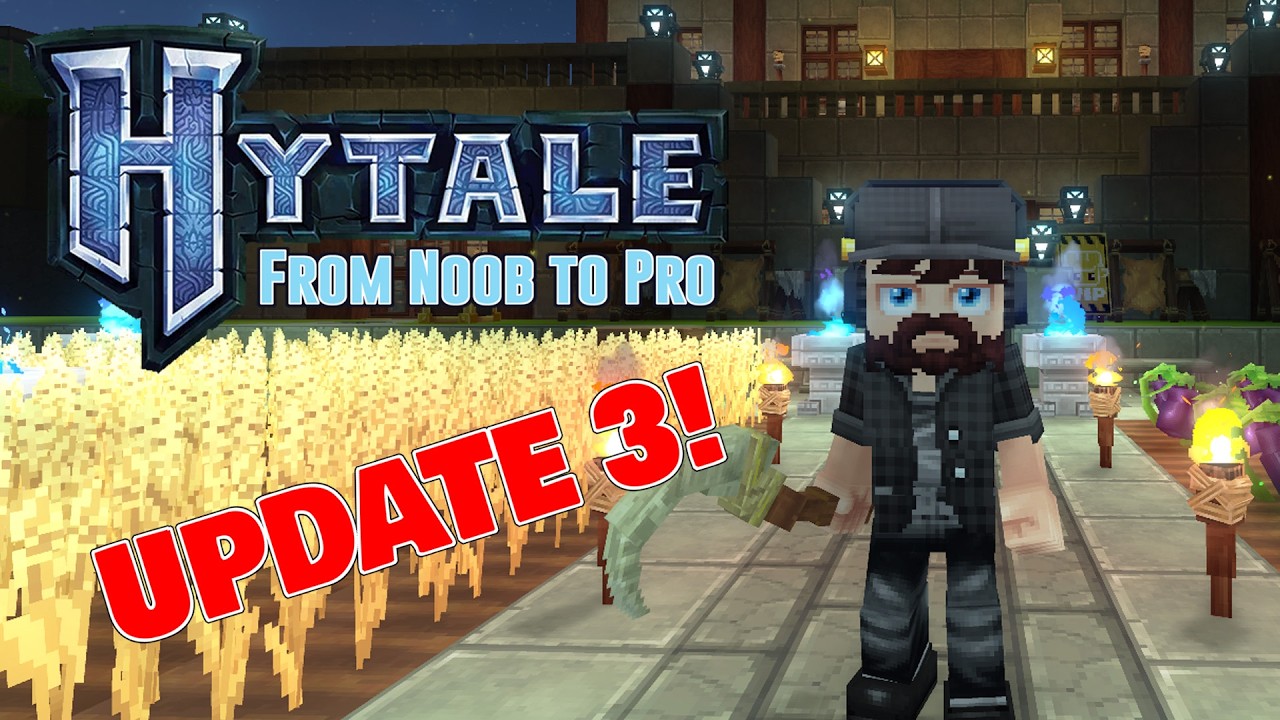 HYTALE UPDATE 3: Sickle Harvesting, Volcano Diving & The Wasp Ambush! (Noob to Pro)