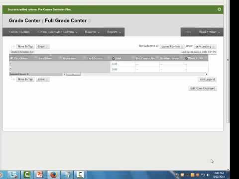 Managing the Grade Center for My Grades Display in Blackboard Learn