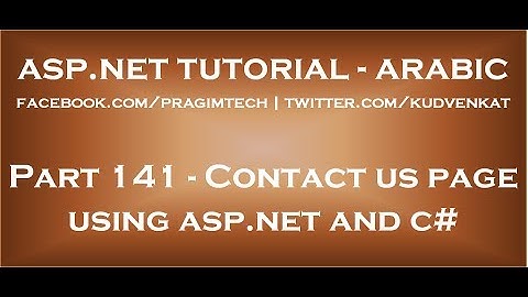 Contact us page using asp net and c# in arabic