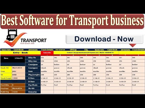 Transport and logistics  software in Excel !FREE! Demo Tutorial ! ( Excel Software )