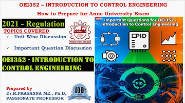 Anna University Exam Preparation - OEI352-Introduction to Control Engineering Important Questions