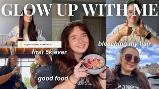 GLOW UP WITH ME | running my first EVER 5k, bleaching my hair, coffee dates, good food