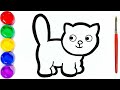 Bolalar uchun Mushuk rasm chizishDrawing Cat for childrenРисование Кота для детей