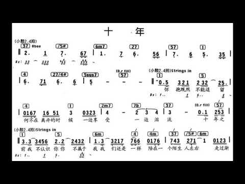 十年 降B调伴奏 - instrumental in B flat