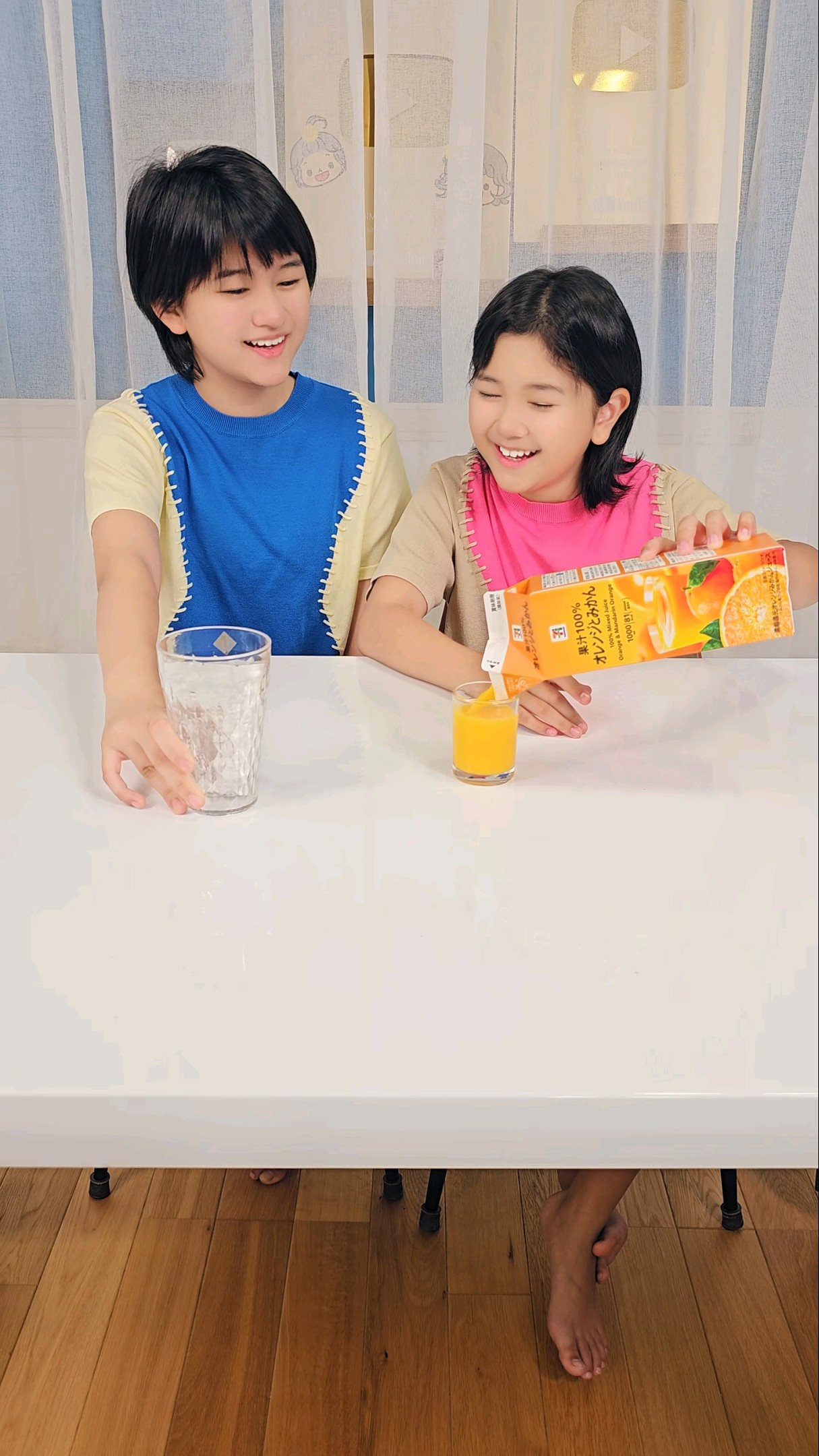 増えるオレンジジュース?more orange juice?#ひまわり笑劇場 #himawariちゃんねる #ひまわりチャンネル #まーちゃんおーちゃん #shorts