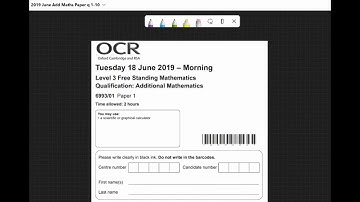 2019 OCR Additional Maths paper q1 to 10