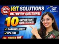 IGT Solutions Interview Questions for Freshers | Top 10 Questions to Crack BPO Interview 2026