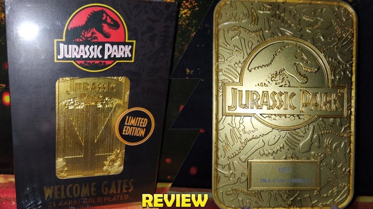 Plaque D'entrée Jurassic Park – Métal Doré, édition Limitée FANATTIK (NEUVE Scellée)