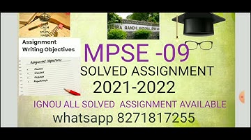 MPSE -09 SOLVED ASSIGNMENT  2021-2022