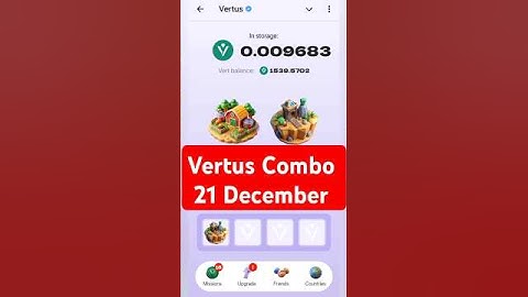 Vertus Combo Cards Today | 21 December Vertus Combo Cards | #airdrop #vertus #code