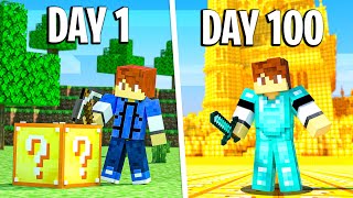 I Spent 100 Days In A Minecraft Lucky Block World...