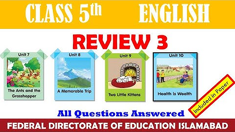 Class 5 English Review 3 Federal Board Islamabad | FDE  Class 5 English Review  Answers