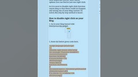 Disable right click on your blog