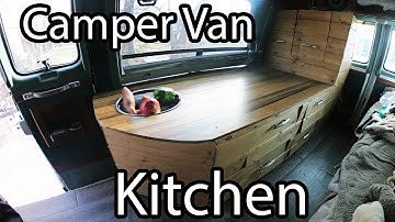 How to Build a Kitchen in your Camper Van - Bamboo Counter tops