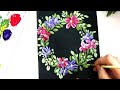 #howtopaint floral wreath| easy #acrylicpainting tutorial|#christmaswreath| #floralpainting