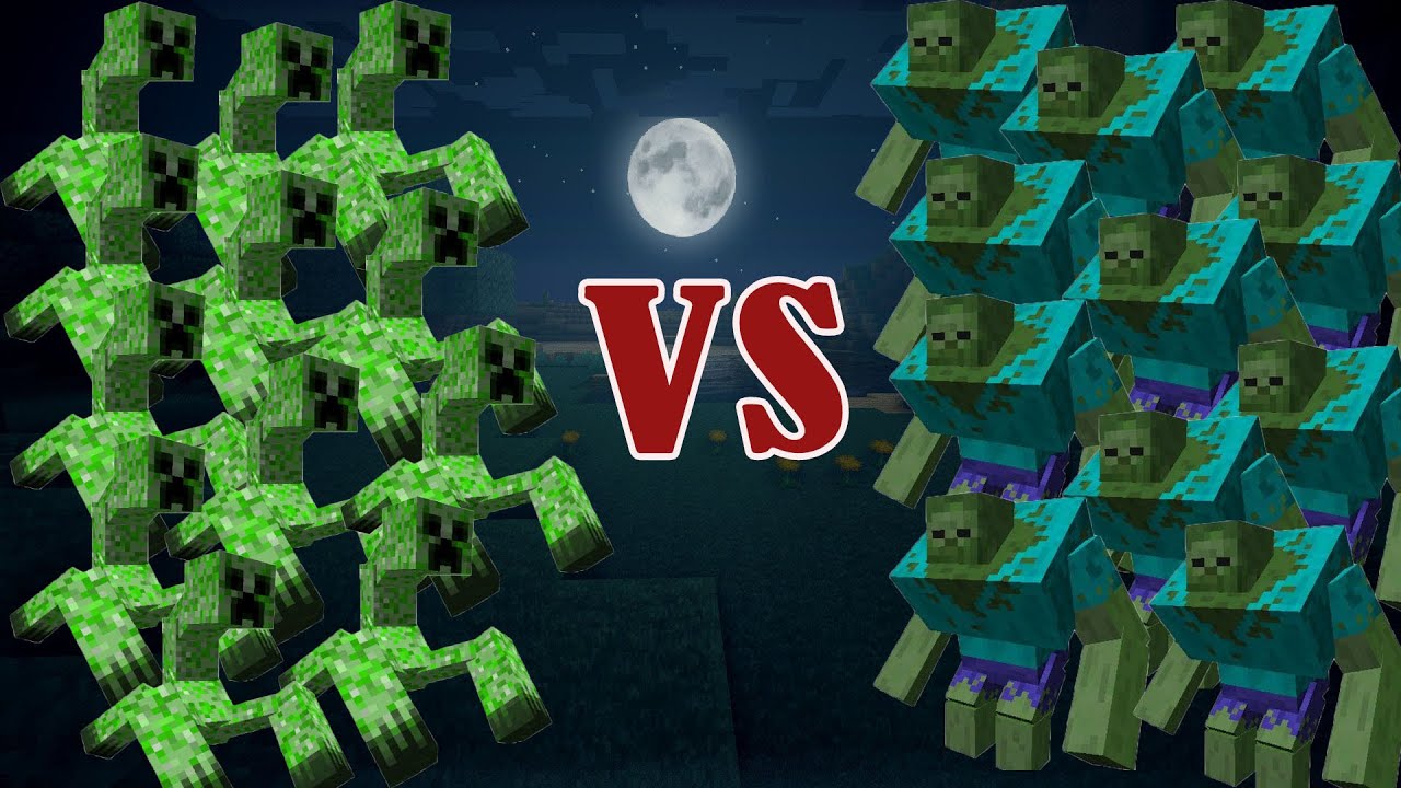 mutant creepers vs mutant zombies. minecraft YouTube