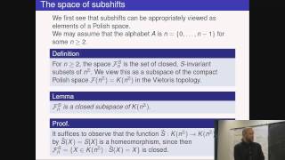 Complexity of the isomorphism problem for subshifts - John Clemens 12-4-14