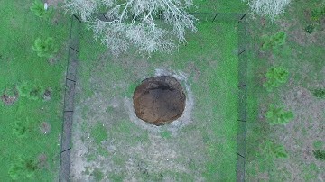 Drone footage inside, above Seffner sinkhole