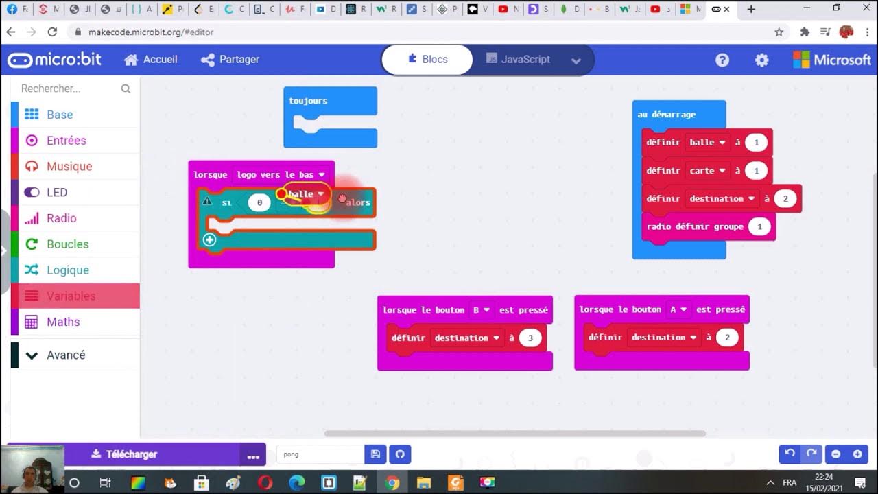 jeu ping pong avec MakeCode et MicroBit YouTube