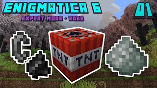 Lets Play Enigmatica 6 Expert EP 1 - EXPLOSION CRAFTING! How to get Invar for the Induction Smelter!