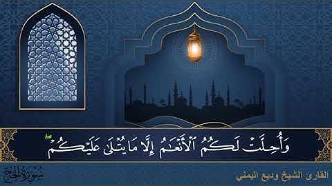 سورة الحج  مكتوبة للقارئ الشيخ وديع اليمني - المصحف المرتل كاملا