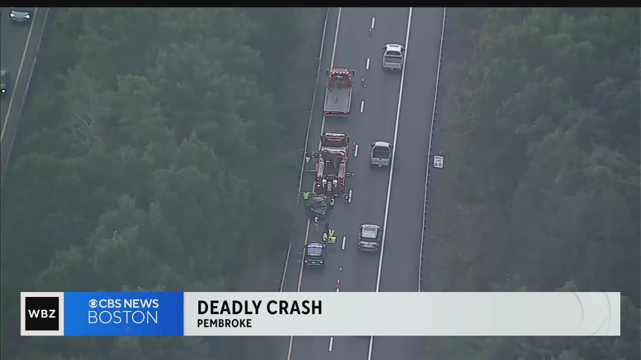 One dead, two hurt in single car crash on Route 3 in Pembroke - YouTube