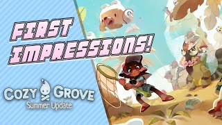 HUGGING BEARS! BEARS ASCENDING! CATCHING CRITTERS! | Cozy Grove Summer Update | First Impressions