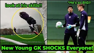 Carrick bring 201cm Tall 18-Year-old GK to do THIS to Lammens  in Man United training in Dublin