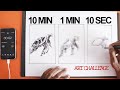 Kim Jung Gi Brush Pen 10 min 1 min 10 sec Drawing Challenge - Sea turtle 🐢