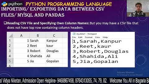 XII:IP:Importing/ Exporting Data between CSV Files & MySQL and Pandas- 3